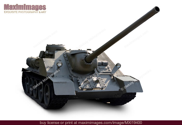 Stock photo of SU-100 Soviet Tank destroyer Buy commercial use license at MaximImages