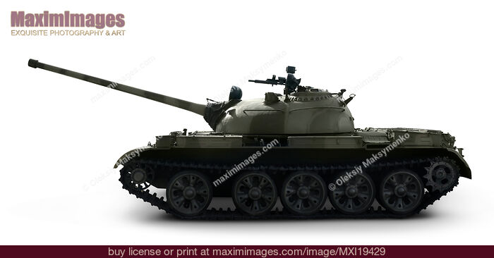 Stock photo of T-54 Medium Soviet Tank side view Buy commercial use license at MaximImages