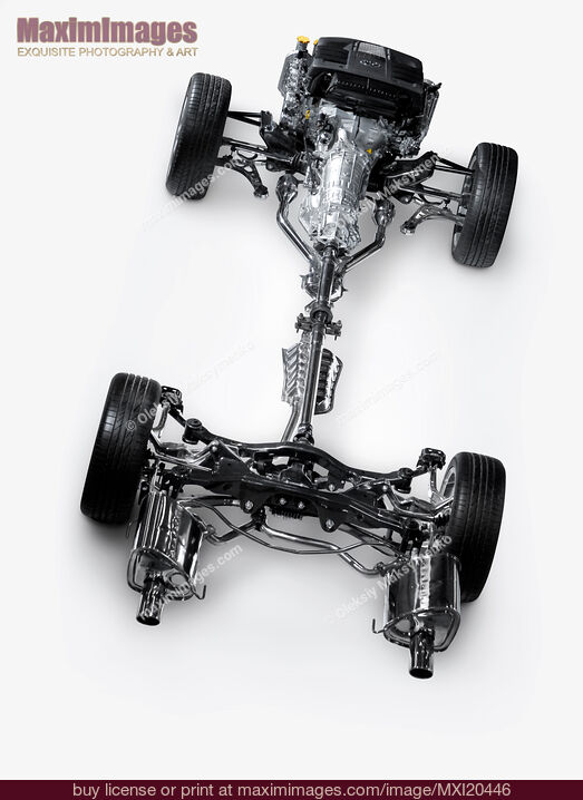 Stock photo of Subaru Symmetrical AWD Suspension System Engine and transmission Buy commercial use license at MaximImages