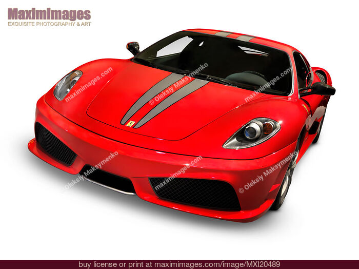 Stock photo of Red Ferrari F430 Scuderia sports car Buy commercial use license at MaximImages