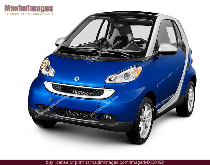 Stock photo of 2008 Blue Smart Fortwo City Car Buy commercial use license at MaximImages