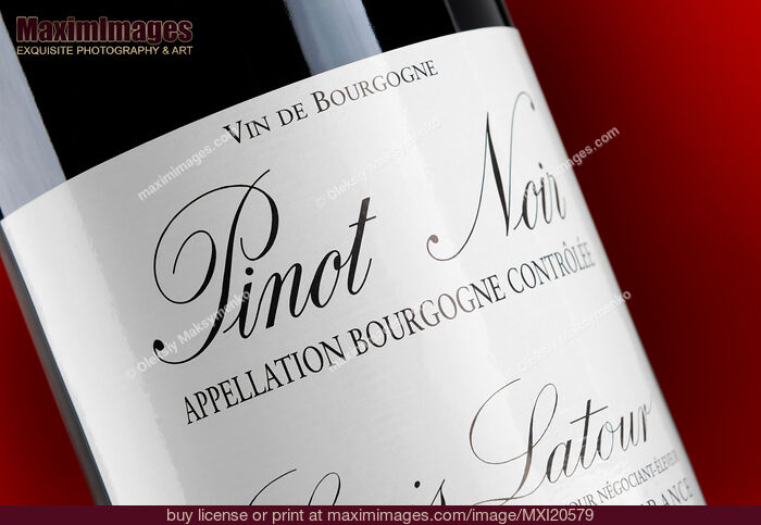 Stock photo of Bottle of Pinot Noir Buy commercial use license at MaximImages