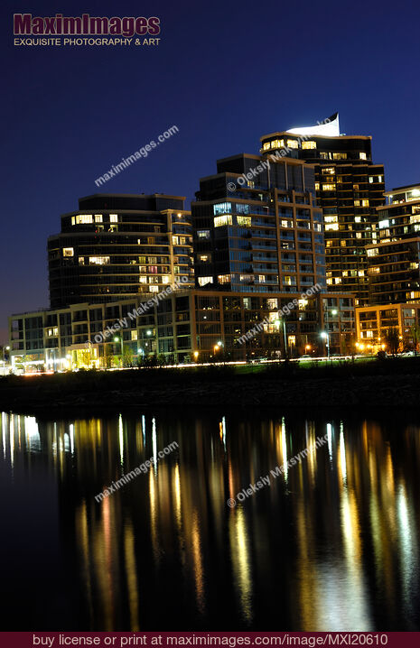 Stock photo of Condo at Night Buy commercial use license at MaximImages