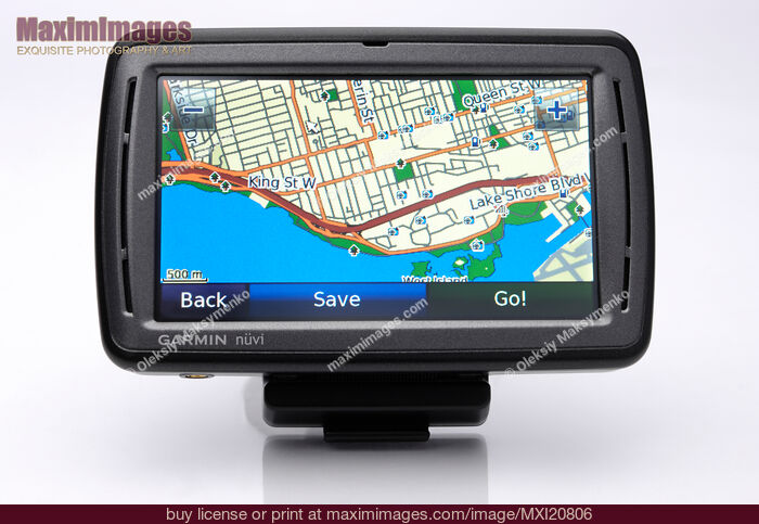 Stock photo of Automotive GPS Displaying a Road Map Buy commercial use license at MaximImages