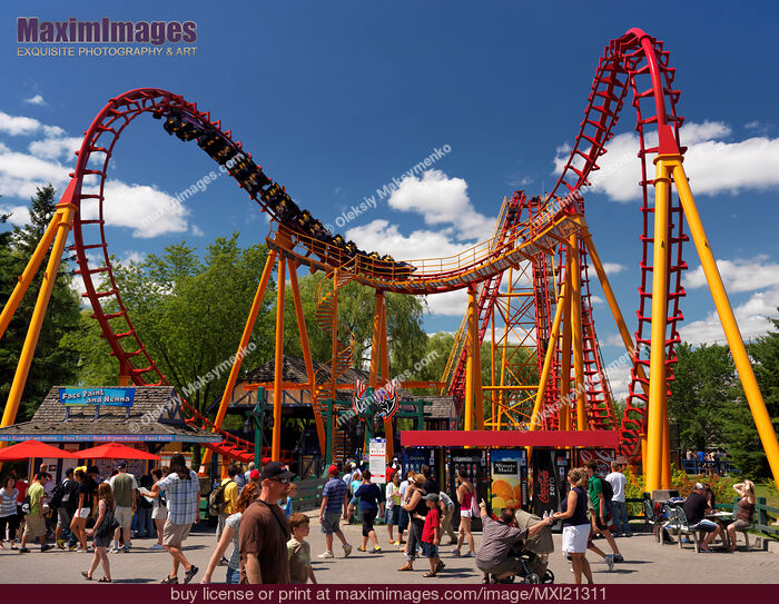 Stock photo of The Bat Roller Coaster at Canada's Wonderland Buy commercial use license at MaximImages