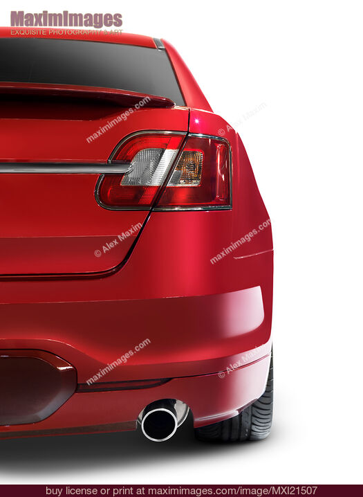 Stock photo of Back of a Red Car Buy commercial use license at MaximImages