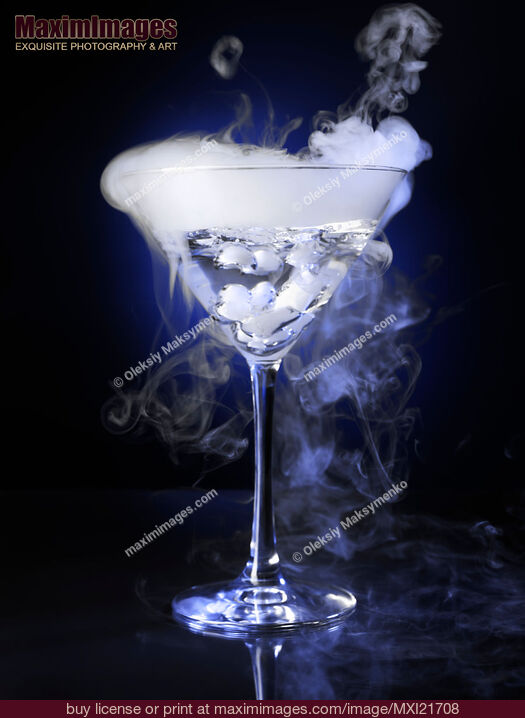 Stock photo of Exotic Steaming Drink with Liquid Nitrogen Buy commercial use license at MaximImages