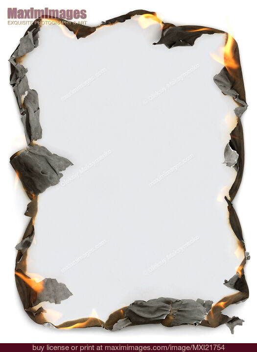 Stock photo of Burning Sheet of Paper Buy commercial use license at MaximImages