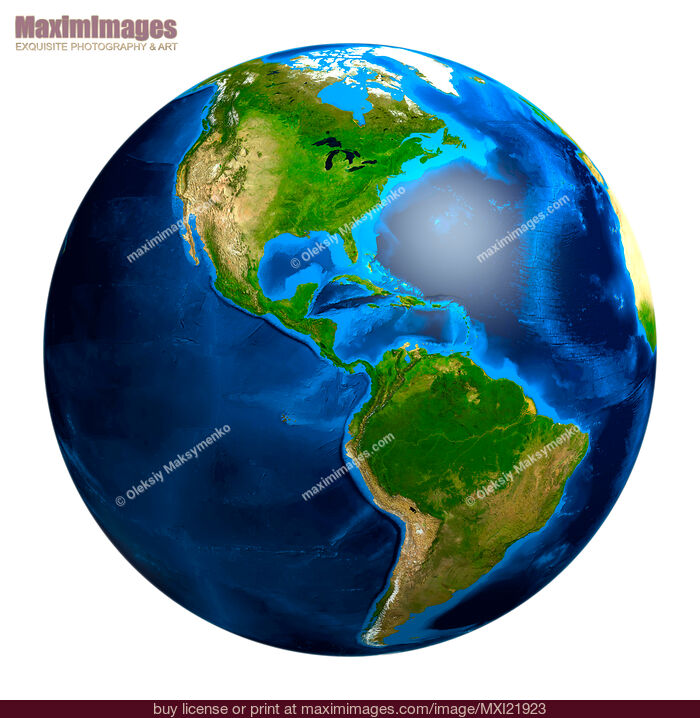 Stock image of Earth Globe South and North America Buy commercial use license at MaximImages
