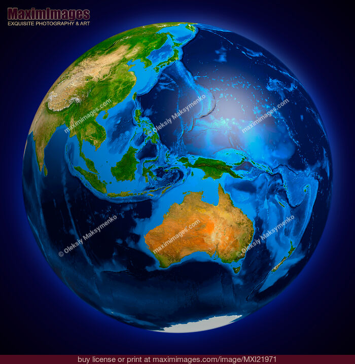 Stock image of Earth Globe - Oceania Buy commercial use license at MaximImages