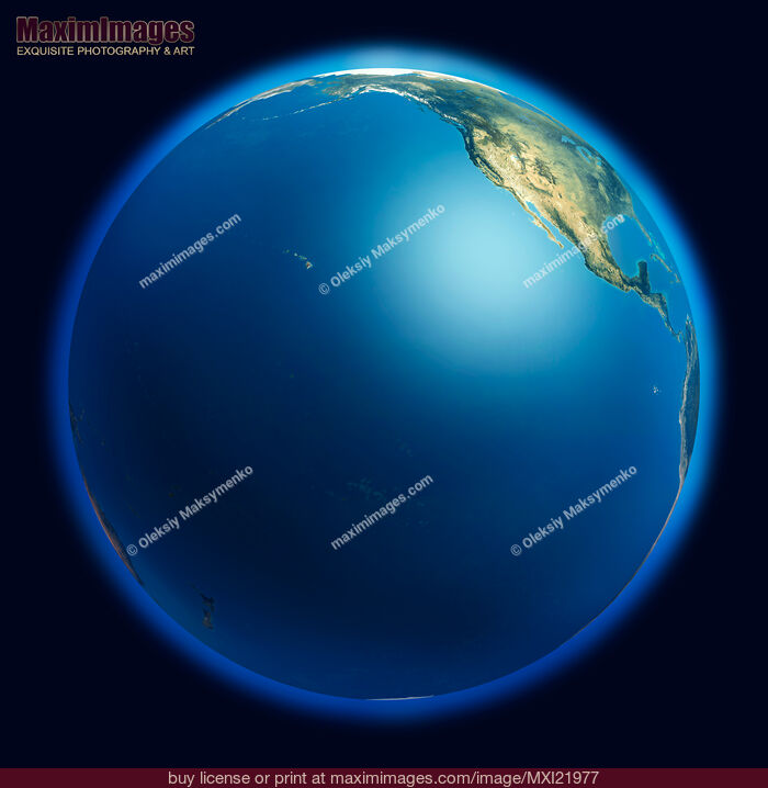 Stock image of Earth Globe - Pacific Ocean Buy commercial use license at MaximImages