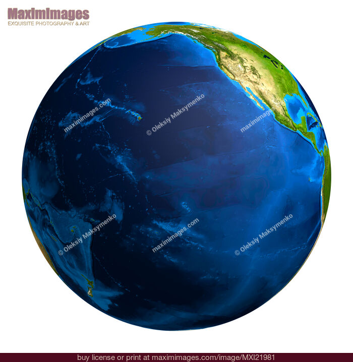 Stock image of Earth Globe - Pacific Ocean Buy commercial use license at MaximImages