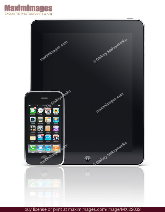 Stock photo of Apple iPhone and Apple iPad Buy commercial use license at MaximImages