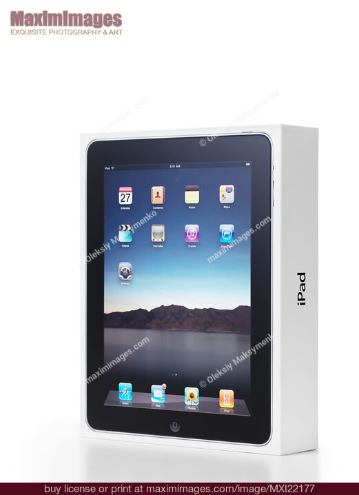 Stock photo of Apple iPad in a Box Buy commercial use license at MaximImages