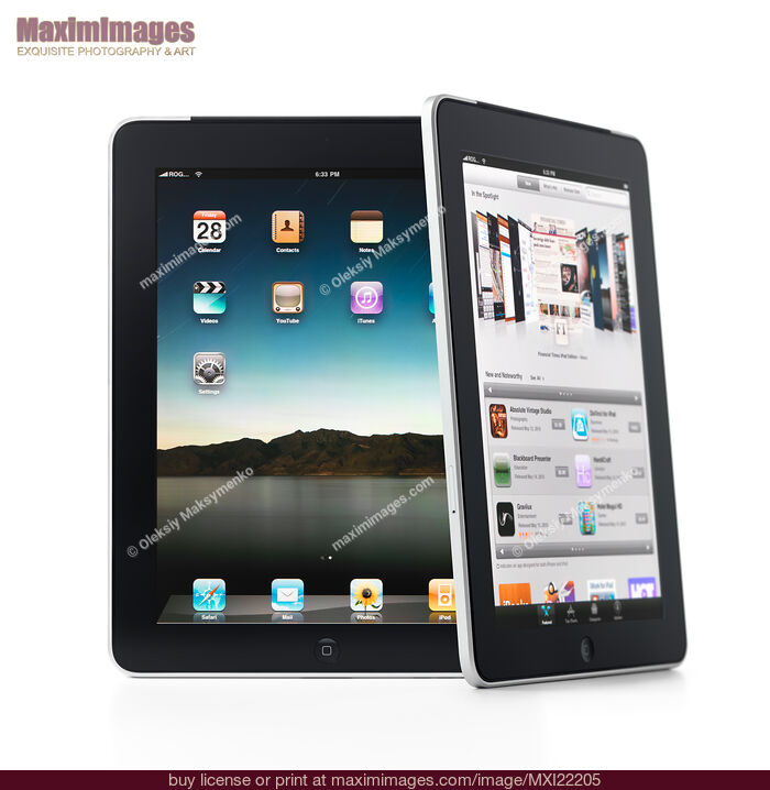 Stock photo of Two Apple iPads 3G Tablets Buy commercial use license at MaximImages