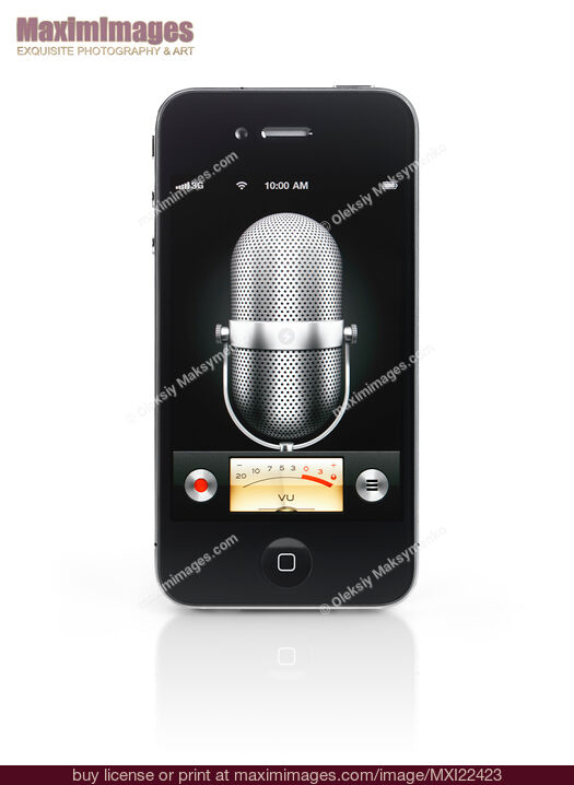 Stock photo of Apple iPhone 4 Smartphone Voice Recorder Buy commercial use license at MaximImages