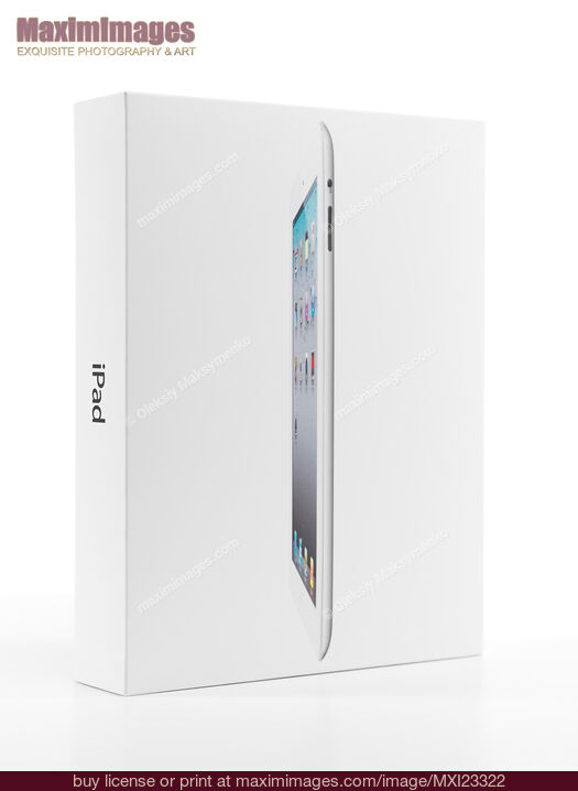 Stock photo of Apple iPad 2 in a Box Buy commercial use license at MaximImages