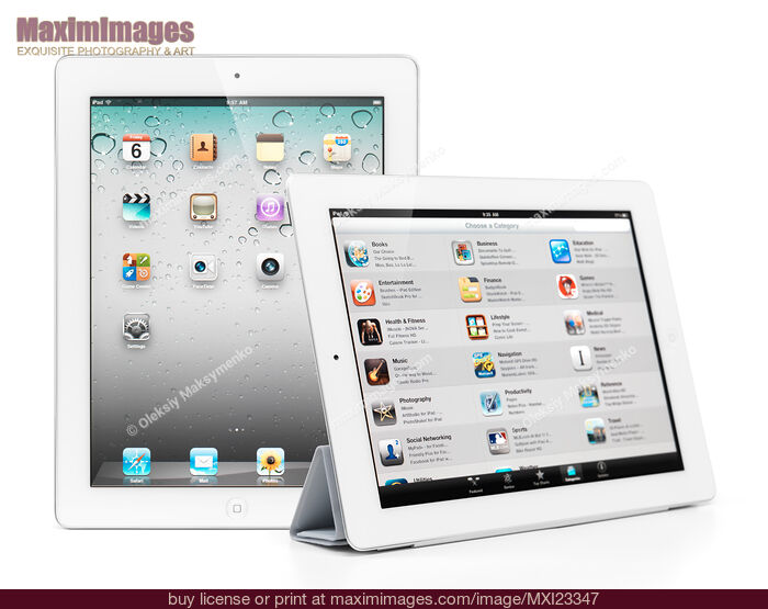 Two Apple iPad 2 Tablet Computers. Stock Photo MXI23347