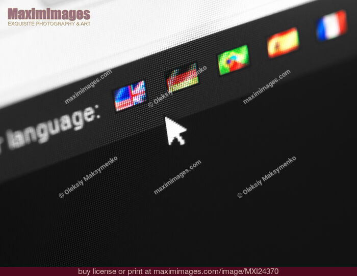 Stock photo of Website language selector Buy commercial use license at MaximImages