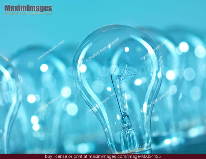 Incandescent light bulbs abstract. Stock Photo MXI24425