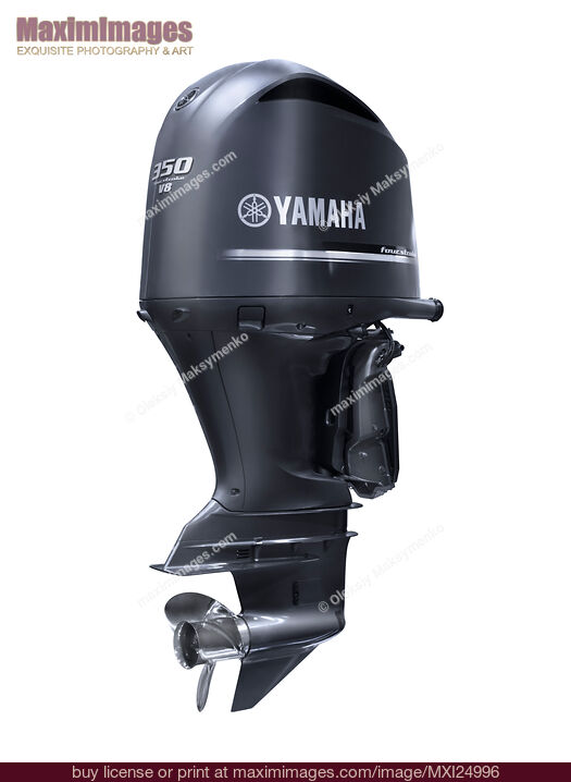 Stock photo of Yamaha Outboard Boat Motor Buy commercial use license at MaximImages