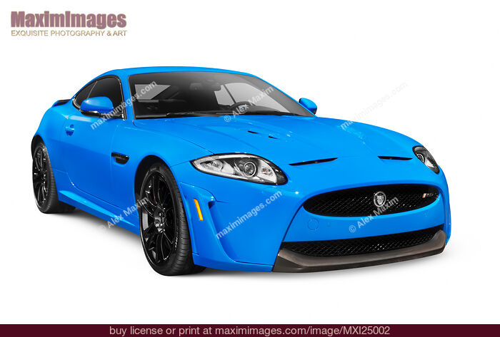 Stock photo of Blue 2013 Jaguar XKR-S Luxury Car Buy commercial use license at MaximImages