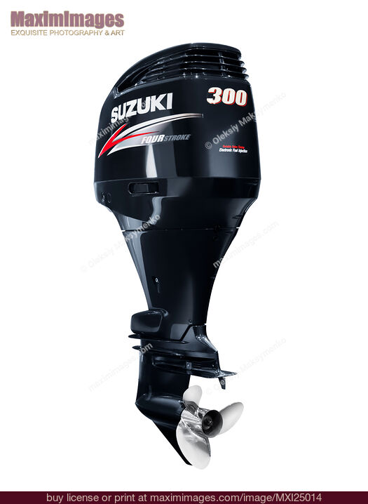 Stock photo of Suzuki 300 Outboard Boat Motor Buy commercial use license at MaximImages