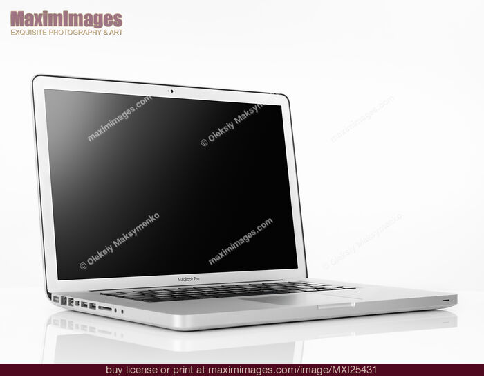 Stock photo of Apple Macbook Pro laptop on white Buy commercial use license at MaximImages