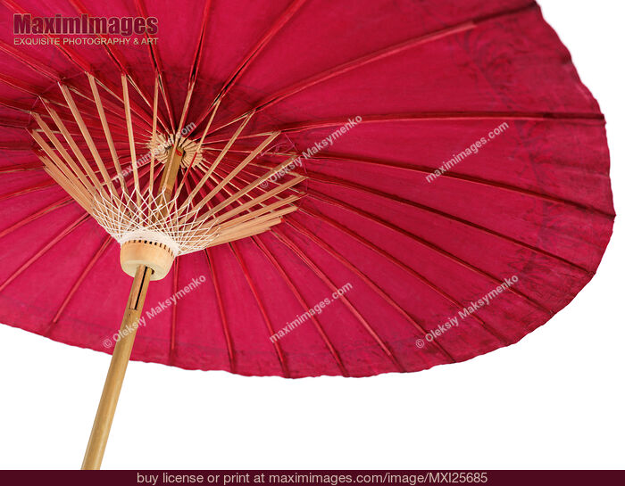 Stock photo of Red Japanese paper umbrella Buy commercial use license at MaximImages