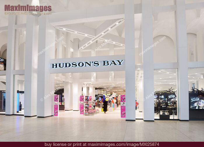 Stock photo of Hudsons Bay store front at Yorkdale shopping mall Canada Buy commercial use license at MaximImages
