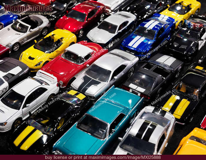 Stock photo of Die-cast toy sports car models Buy commercial use license at MaximImages
