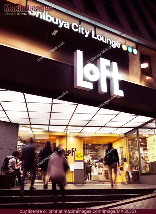 Stock photo of Shibuya Loft store sign Buy commercial use license at MaximImages