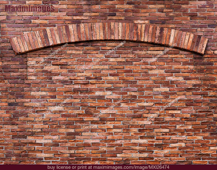 Stock photo of Brick wall with an arch Buy commercial use license at MaximImages