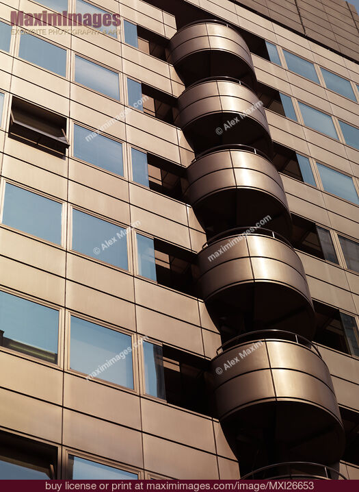 Stock photo of Modern steel and glass building details Buy commercial use license at MaximImages
