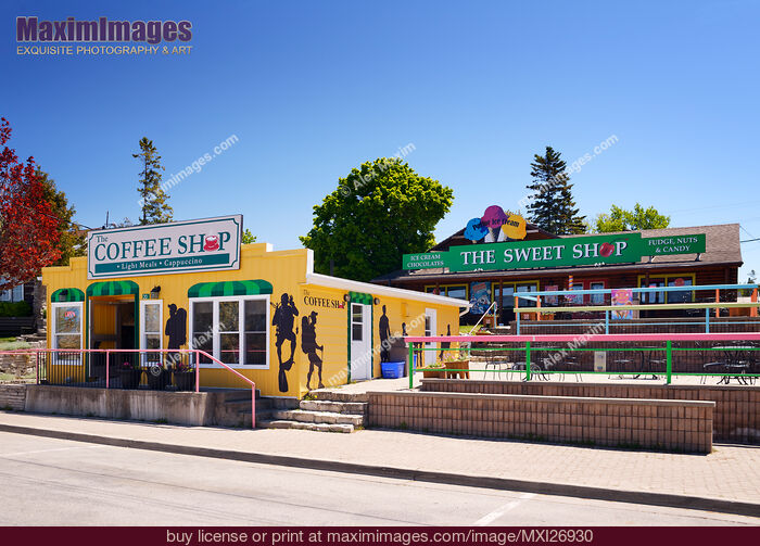 Stock photo of Shops in Tobermory Ontario Buy commercial use license at MaximImages