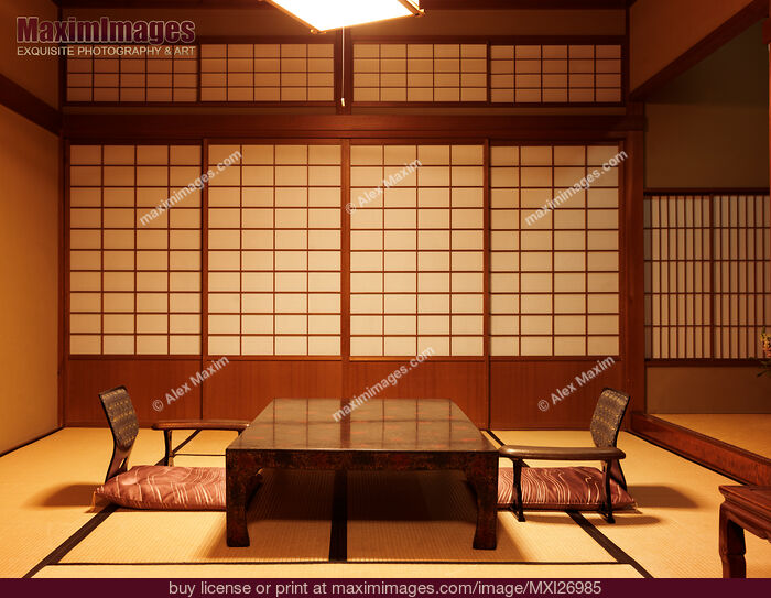Stock photo of Japanese tea table chabudai Buy commercial use license at MaximImages