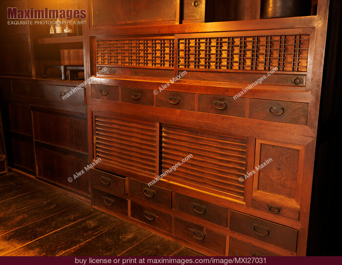Stock photo of Antique furniture at historic Japanese house Buy commercial use license at MaximImages