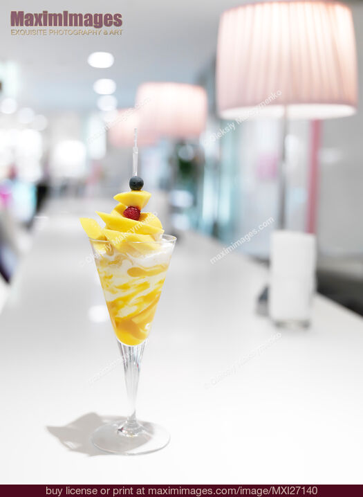 Stock photo of Ice cream and mango parfait Buy commercial use license at MaximImages
