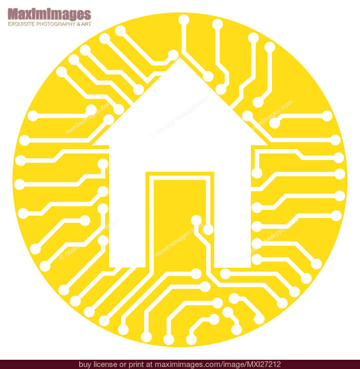 Stock image of Connected home logo conceptual illustration Buy commercial use license at MaximImages