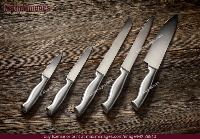 Metal Kitchen Knives Set. Stock Photo MXI29810
