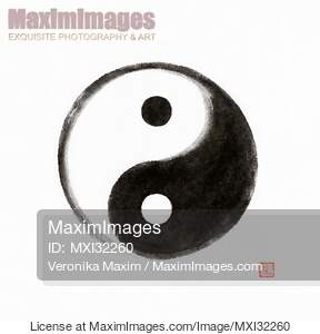Yin and Yang spiritual Daoist symbol sumi-e black ink...... preview image