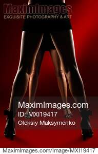Two women legs in high heel shoes... preview image