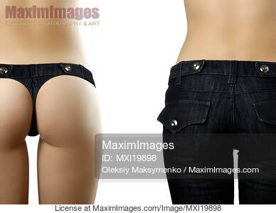 Woman wearing jeans pants... preview image