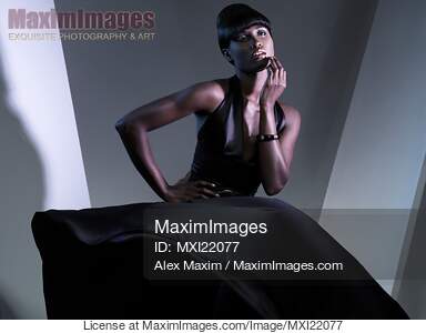 Beautiful Woman in Black Dress... preview image