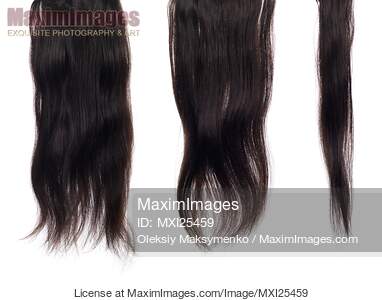 Photo Of Dark Brown Hair Extensions Strands Isolated Texture