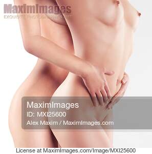 Two nude women embracing... preview image