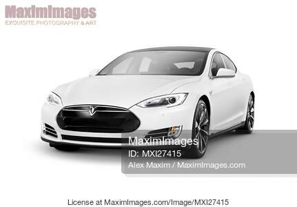 White Tesla Model S luxury electric car... preview image