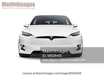 White 2017 Tesla Model X luxury SUV electric car front isolated... preview image