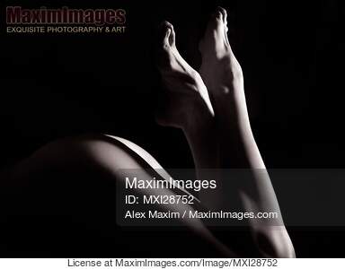 Artistic photo of bare woman legs Black and white... preview image