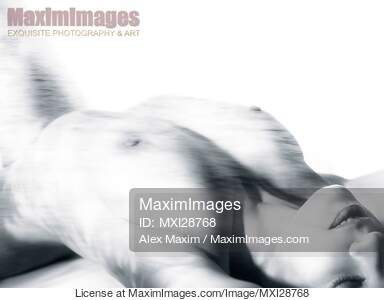 Beautiful nude woman with pattern of sea waves on her body... preview image
